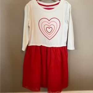 Red and White Valentine Heart Kids Dress